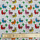 Llama Polycotton Fabric | Width - 115cm/45inch - Shop Fabrics, Cushions & Dressmaking Supplies online - Fabric Family