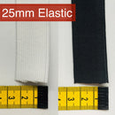 25mm Elastic | Black & White - Shop Fabrics, Cushions & Dressmaking Supplies online - Fabric Family