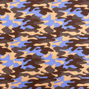 Blue Camouflage Polycotton Fabric | Width - 115cm/45inch - Shop Fabrics, Cushions & Dressmaking Supplies online - Fabric Family