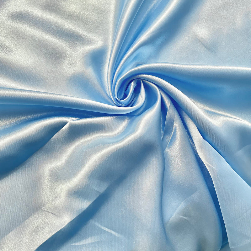 Baby Blue Satin Fabric | Width - 150cm/59inch