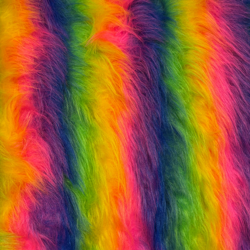Rainbow Faux Fur Fabric | Width - 160cm/63inch