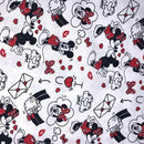 Mickey & Minnie Love Letters Disney Cotton Fabric | Width - 150cm/59inch - Shop Fabrics, Cushions & Dressmaking Supplies online - Fabric Family