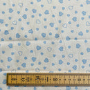 Органичен памучен плат Blue Hearts | Широчина - 160 см/63 инча