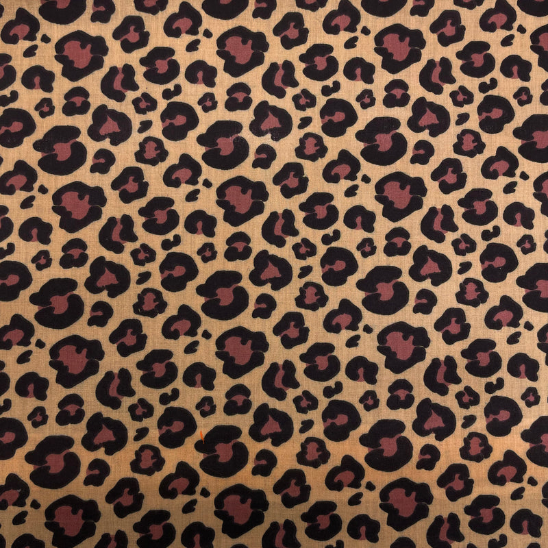 Leopard Polycotton Fabric | Width - 115cm/45inch - Shop Fabrics, Cushions & Dressmaking Supplies online - Fabric Family