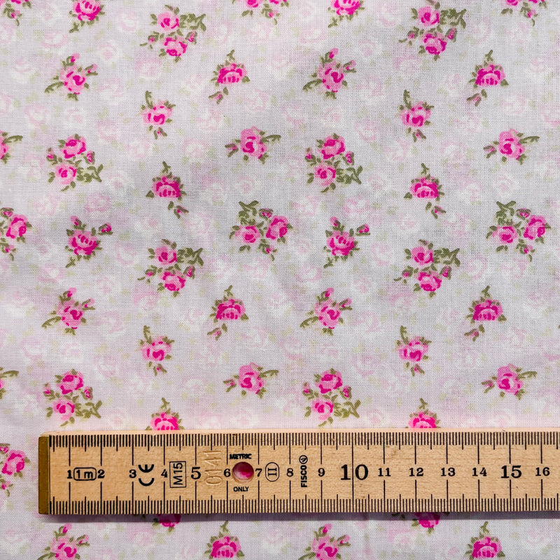 Органичен памучен плат Pink Roses | Широчина - 160 см/63 инча