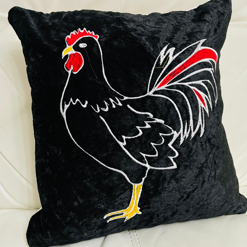 Rooster Cushion | Embroidery Cushion | Home Decor