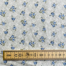 Blue Roses Organic Cotton Fabric | Width - 160cm/63inch