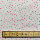 Pink Stars Organic Cotton Fabric | Width - 160cm/63inch