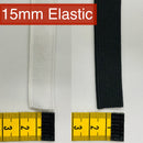 15mm Elastic | Black & White - Shop Fabrics, Cushions & Dressmaking Supplies online - Fabric Family